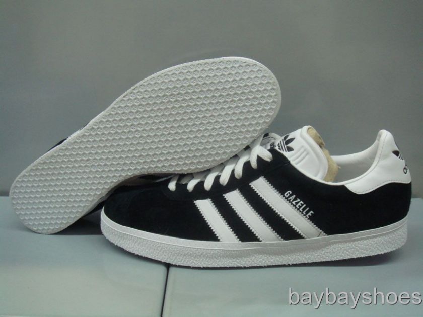 ADIDAS GAZELLE BLACK/WHITE CLASSIC SKATE MENS ALL SIZES  