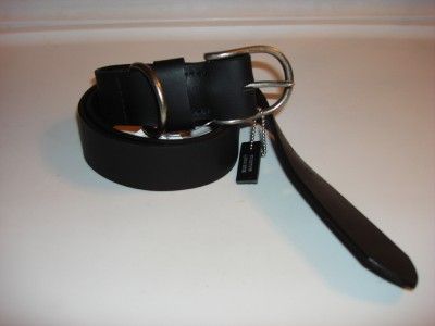 UNISEX HARLEY BLACK LEATHER BELT ADJUST SILVER BUCKLE  