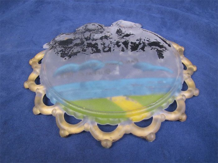 1901 Buffalo Pan Am Expo Souvenir Glass Dish Cat Motif  