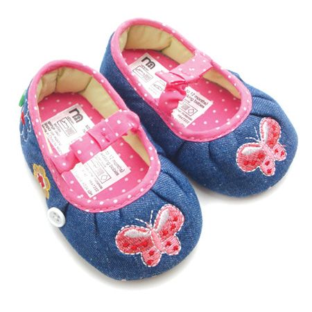 Sweet Infant Baby Girls Butterfly Bow Mary Jane Shoes Size 3 12 months 