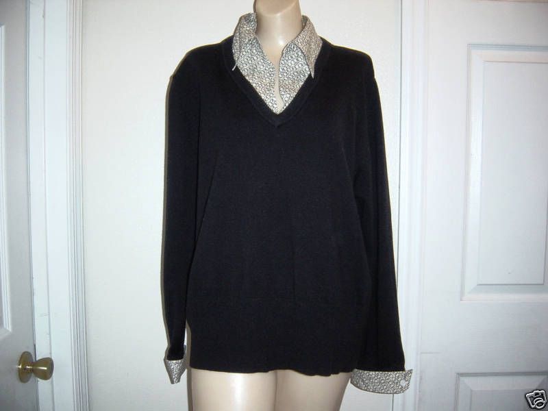 LANE BRYANT BLACK PULLOVER SHIRT SWEATER 18/20  