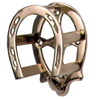 Brass Bridle Rack Horse Shoe Style  
