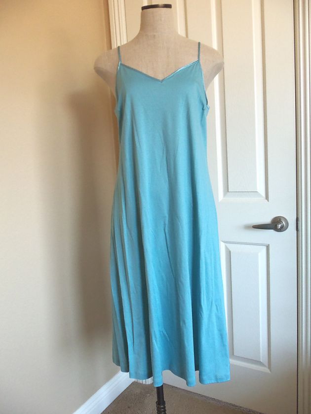 NWT $125 HANRO 7640 TEAL PURE AFFAIR SPAGHETTI CHEMISE GOWN   M 