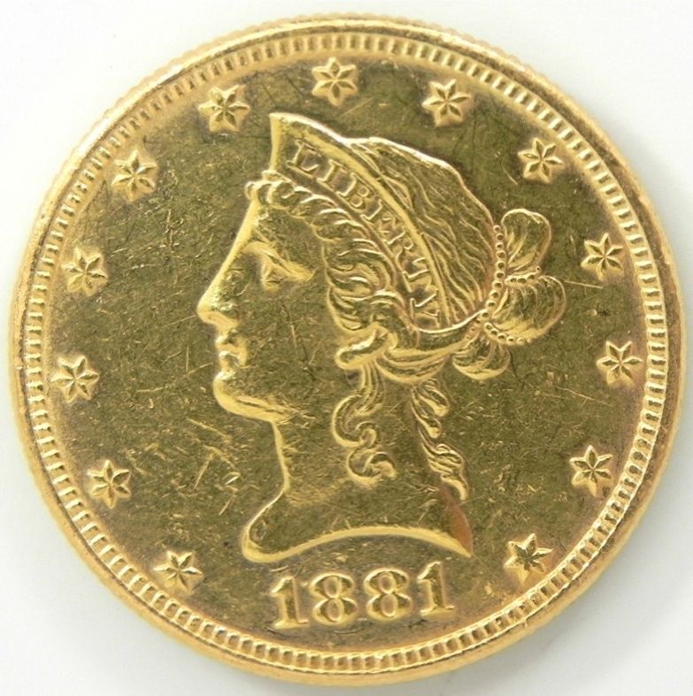 1881 $10 United States Liberty Eagle Gold Coin  