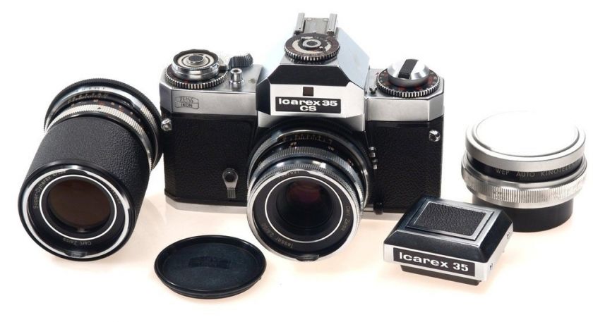 ZEISS IKON ICAREX CS CAMERA 2 LENES FINDERS XTRAS NICE  