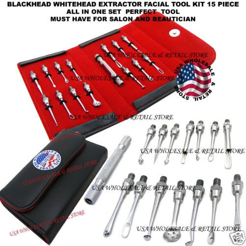 15 Piece Blackhead Comdone Remover Extractor Tool Kit  