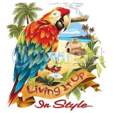 Living It Up PARROT New T Shirt S M L XL 2X 3X 4X 5X  