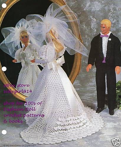 BRIDE & GROOM~Crochet PATTERN fits BARBIE & KEN~OOP  