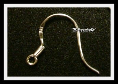 Lot 30 STERLING SILVER 925 EARRING HOOK COIL EAR WIRE  