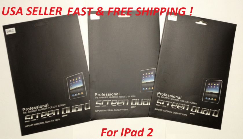 Retail Package Clear LCD Screen Protector for Apple IPad 2 Fast&Free 