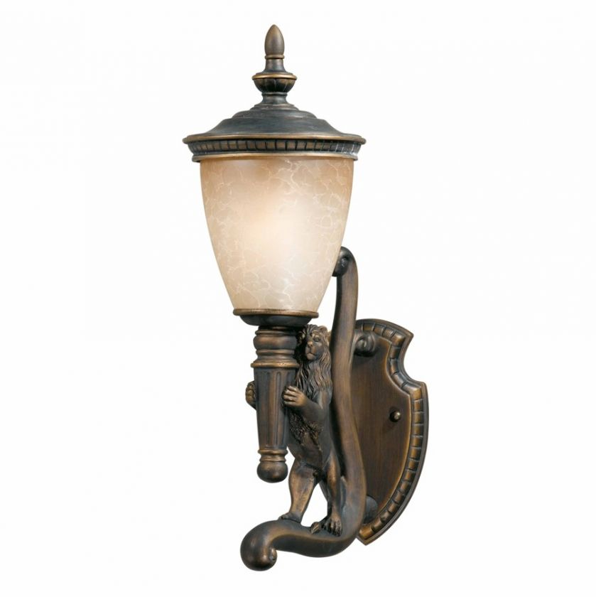   Outdoor Lion Wall Lamp Lighting Fixture, Oil Rub Bronze, Energy Saving