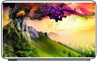 Lava Fire Volcano Mountain Scenary Laptop Netbook Skin Decal Cover 