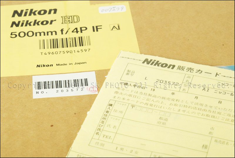   New@ Nikon Nikkor 500mm f/4 Ais P ED IF 500/F4 500/4 14 Ai s #007279