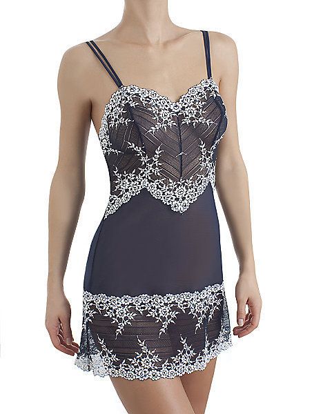 Wacoal 814191 Embrace Lace Chemise Camisole ROYAL VINTAGE (Navy) NWT 