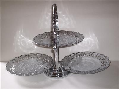   TIER FOLDING METAL CAKE/SANDWICH STAND /Wedding/Tea Party NICE  