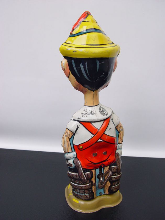1939 Marx Walt Disney Pinocchio Wind Up Tin Toy Walker  
