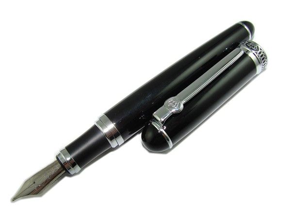   duke black gentleman fountain pen in high quality W/ LEATHER PEN CASE