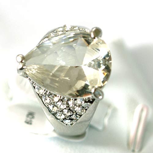 Ladys Wedding 18K White GP Faceted Gemstone CZ Zirconia Ring Rings 