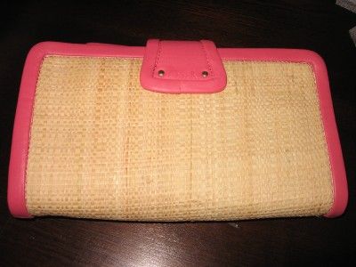 NWT $158 COACH PARKER STRAW CLUTCH HANDBAG  