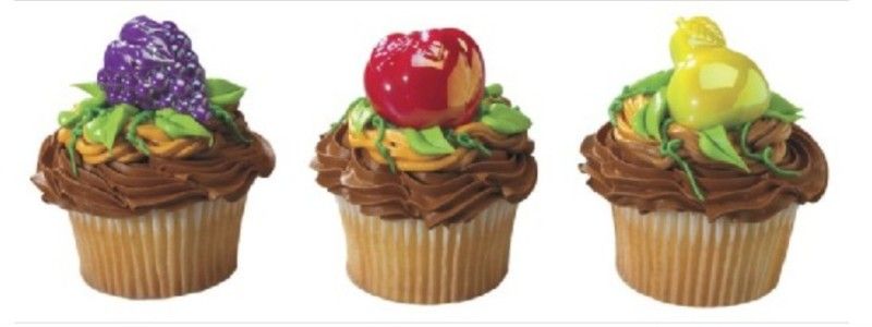 Frosted Fruit Party Cake Decoration Cupcake Picks  