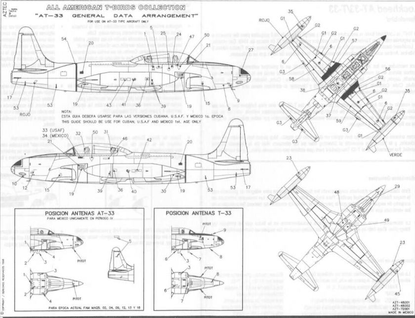 Aztec Decals 1/48 LATIN T 33 THUNDERBIRDS Part 2  