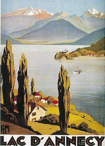 Lac DAnnecy, France  Imported French Travel Poster  