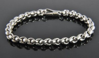 Italian Estate Vintage 14K White Gold Woven Cable Chain Link Bracelet 