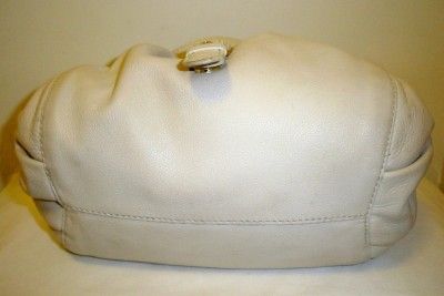 Michael Kors Ivory white cream beige Leather FANCY gold crossbody bag 