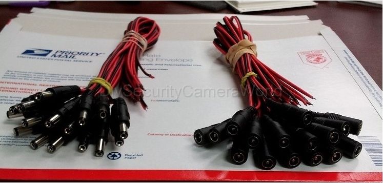 20x Security Camera Power Plug Pigtail (Male & Female)  