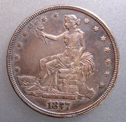 1877 TRADE DOLLAR, AU  