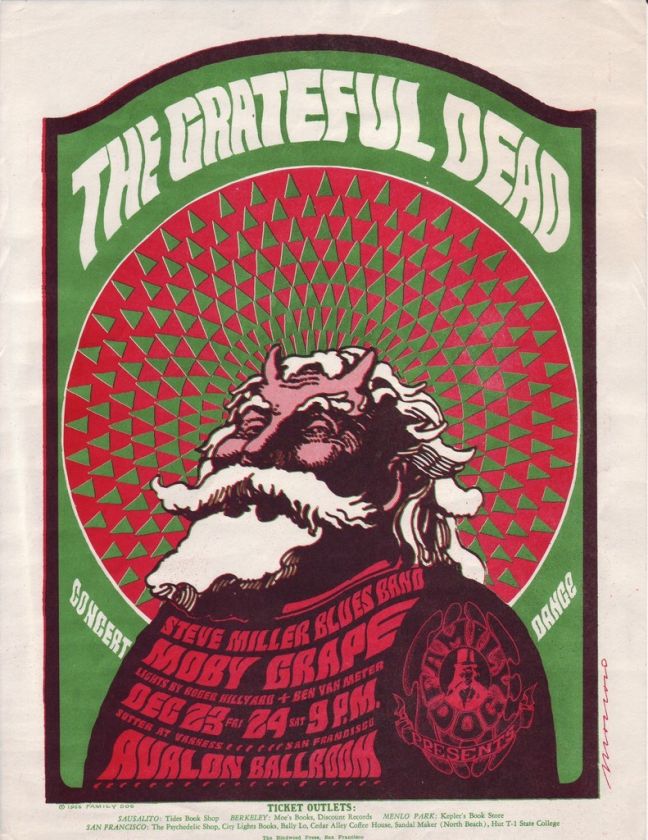 FILLMORE ERA CHRISTMAS PSYCHEDELIC HB GRATEFUL DEAD  