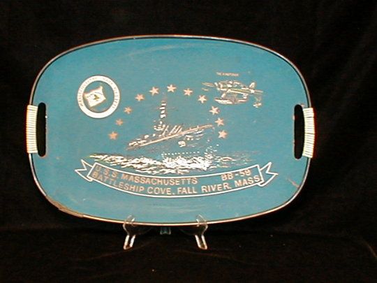 Old Hand painted U.S.Navy Service Souvenir Serving Platter
