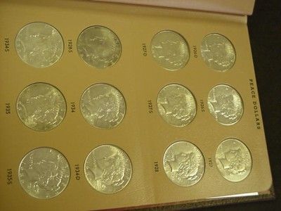 1921 1935 COMPLETE PEACE SILVER DOLLAR SET ALL AU/BU TAKE A LOOK 