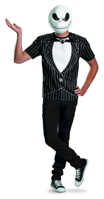   Before X Mas Jack Skellington Shirt & Mask Costume Adult Large/X Large