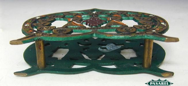 Vintage Painted Brass Napkin Holder Jerusalem 1950s  