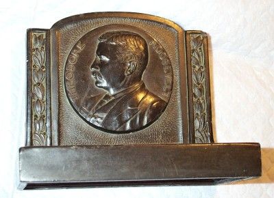 Antique Dated 1921 Ron L V Aronson Theodore Teddy Roosevelt Bronze 