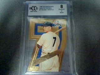 1997 SCOREBOARD MANTLE PROMO #7 MICKEY MANTLE BCCG 8  