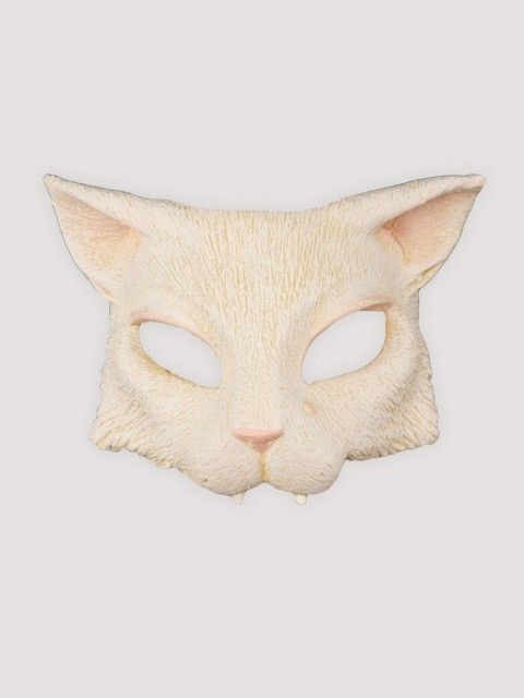 Kitty Cat Half Mask Halloween Party Costume Tabby Black White  