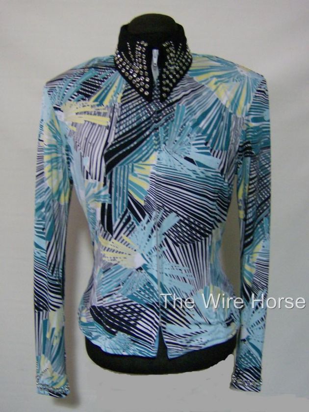 NEW WIRE HORSE LTD. Turquoise Flower Shirt #144N11 Med  