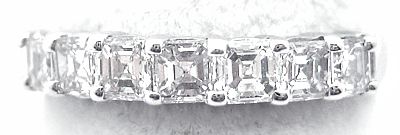 05 ct ASSCHER CUT PLATINUM WEDDING ANNIVERSARY BAND  