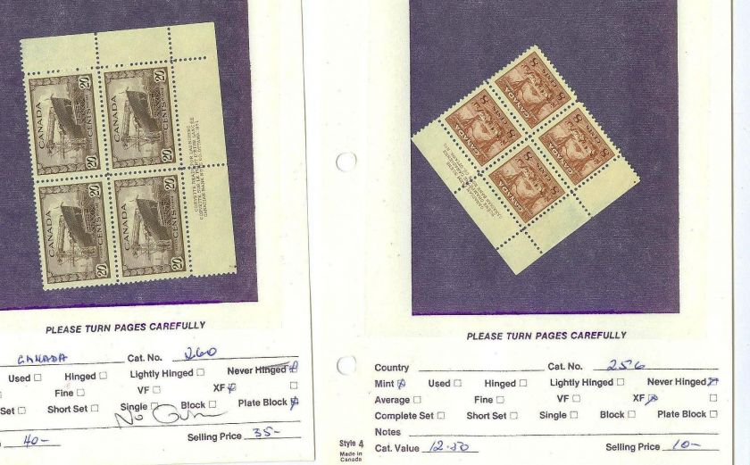 CANADA, Back of Book Stamps & others, MINT Blocks & others in dealer 