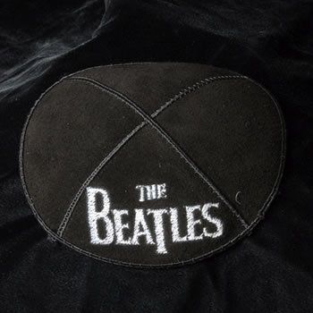 Embroidered BEATLES Suede KIPPAH, YARMULKA, Jewish  