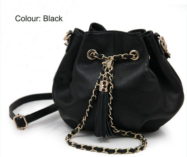 New Girls Real Leather Bucket Handbag Shoulder Bag  