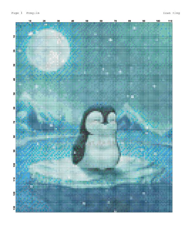 PENGUIN Cross Stitch Pattern   gorgeous scene   LOOK  