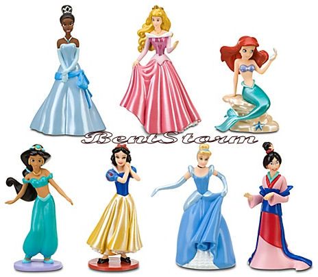   PRINCESS PVC Figure Playset Cake Topper Tiana Ariel Jasmine Mulan