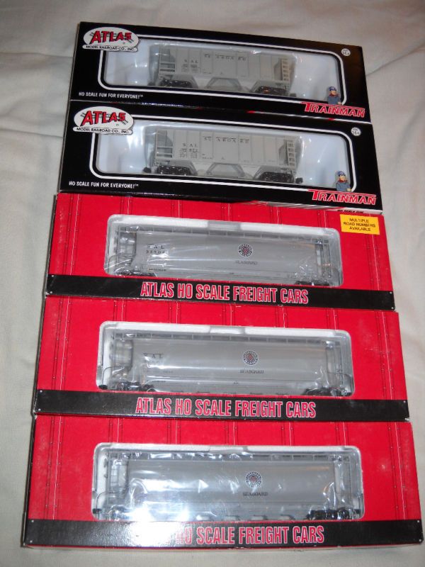 ATLAS SEABOARD AIR LINE CYLINDRICAL+PS2 COV.HOPPERS 5PK  