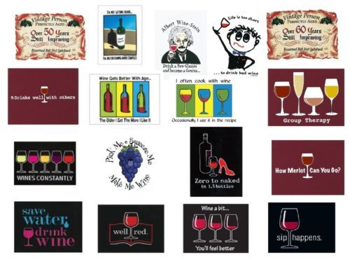 Wine Themed Refrigerator Magnets  