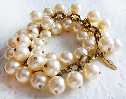 Designer LENORA DAME ~ PEARL CLUSTER CHARMS bracelet  