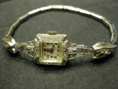 ANTIQUE PLATINUM AND DIAMOND NICOLET LADIES WATCH  