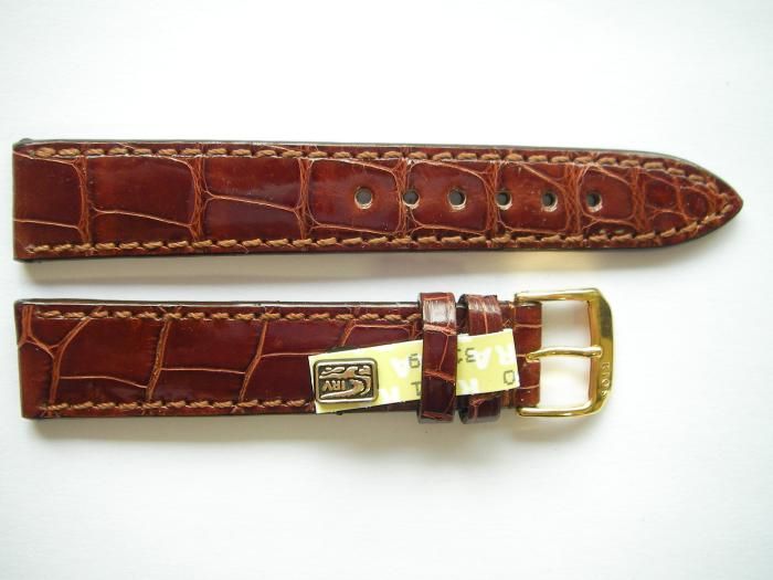 Rios1931 alligator handmade thin Mahogany watch band  